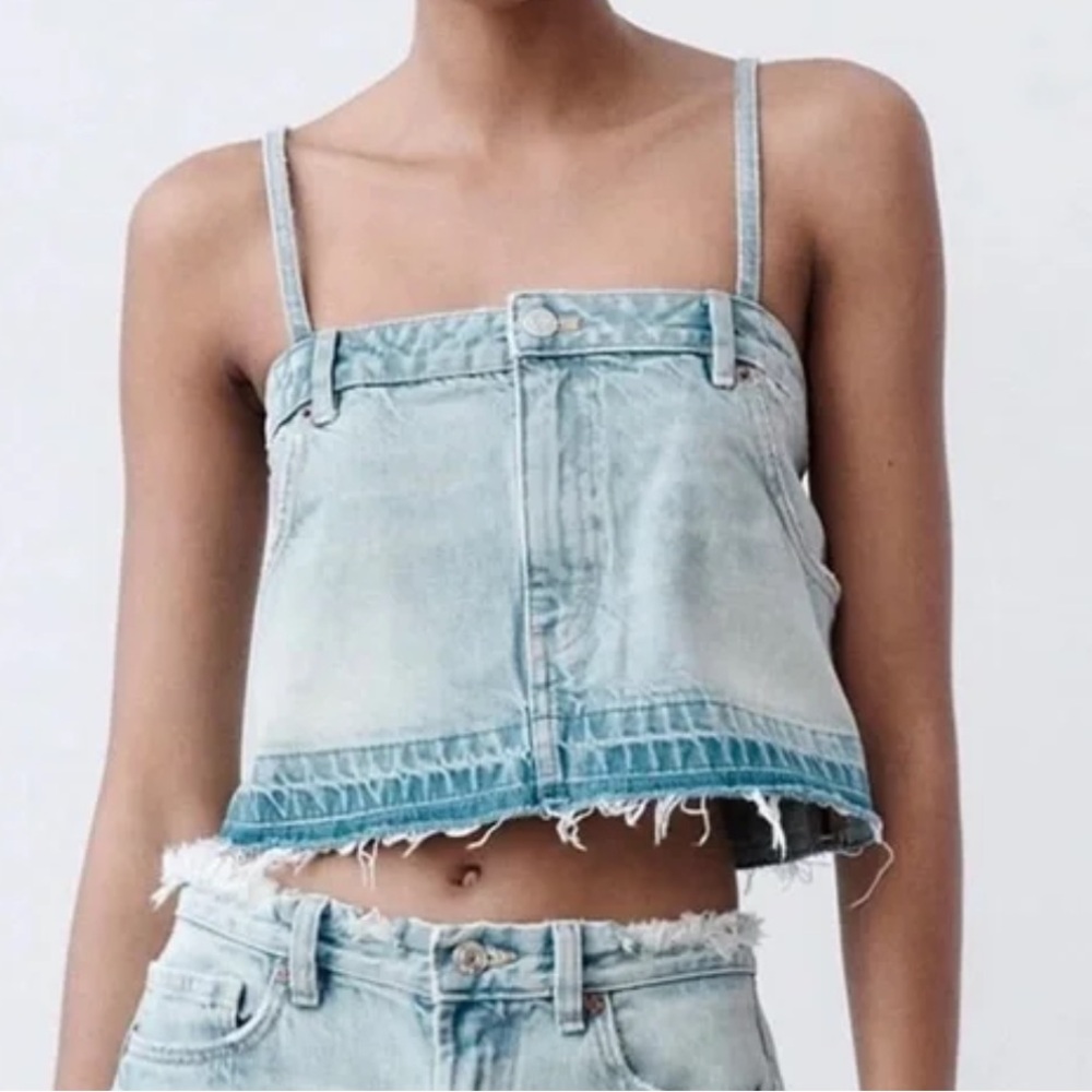 *NWT* Zara Denim Crop Top